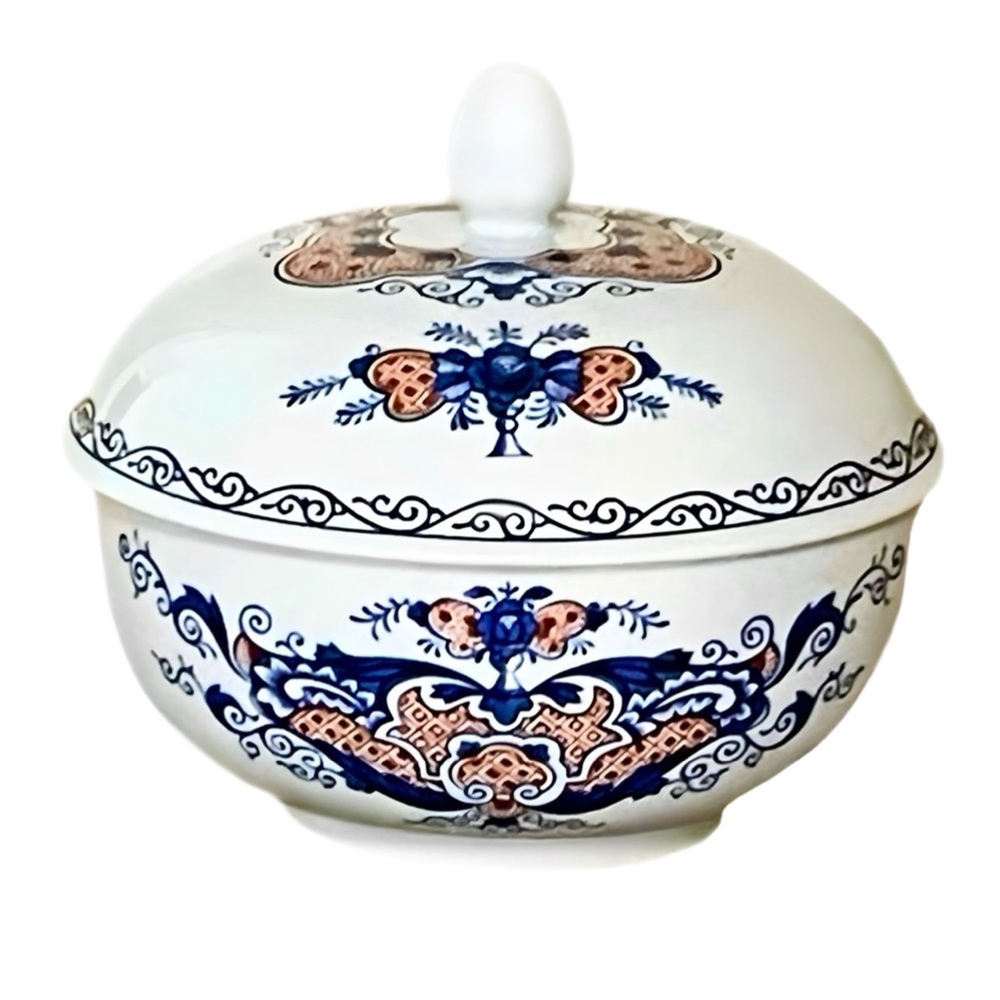 Vintage Estée Lauder Imperial Cinnabar Porcelain Bowl with Lid